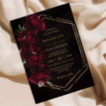 Moody Burgundy Floral Peonies Wedding Invitation<br><div class="desc">Personalize this elegant wedding invitation easily and quickly. Simply click the Edit Using Design Tools button to edit the text,  change fonts and fonts colours. Featuring beautiful realistic burgundy peony flowers against a dark moody background. Matching items available in store. (c) Somerset Fine Paperie</div>