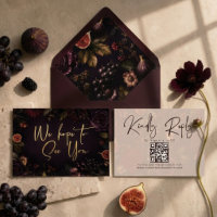 Moody Burgundy Wedding QR Code