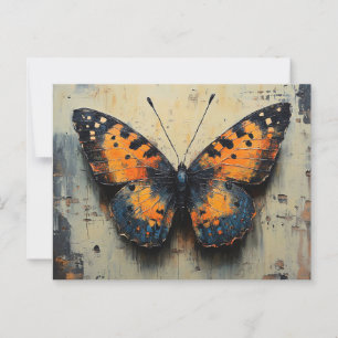 Moody Butterfly on Distressed Wall Postcard