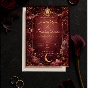 Moody Celestial Astrology Wedding Invitation