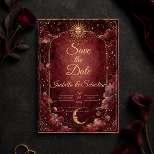 Moody Celestial Astrology Wedding Save The Date
