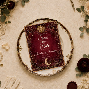 Moody Celestial Gothic Wedding Save The Date