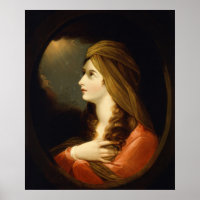 Moody Celestial Light Lady Red Turban Art