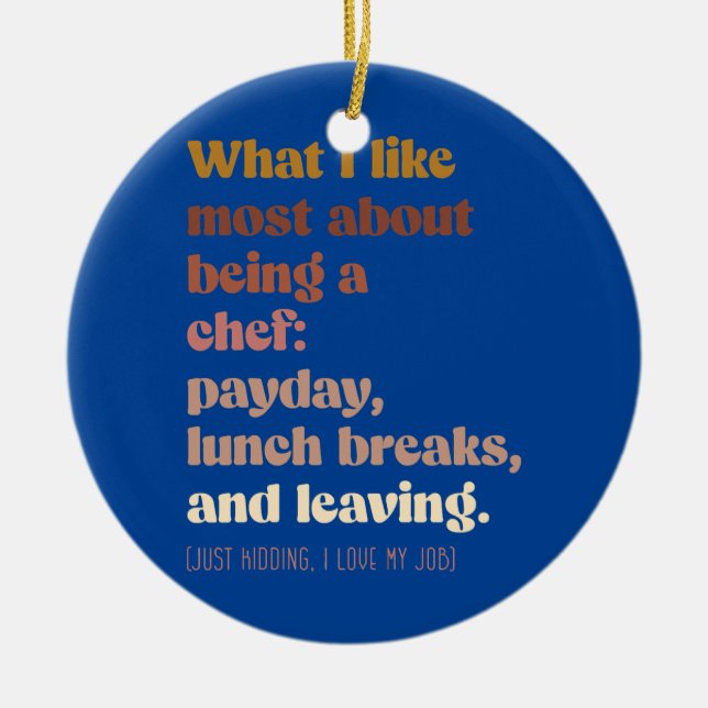 Moody chef Boho vintage funny  Ceramic Ornament (Front)