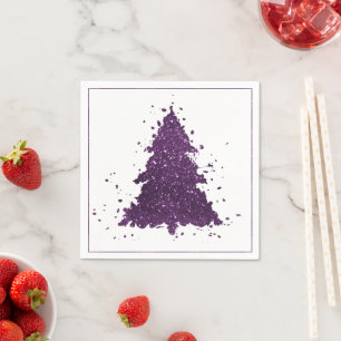 Moody Christmas Tree   Classy Navy Blue Splatter Napkin