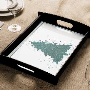 Moody Christmas Tree Dark Midnight Teal Splatter Tissue Paper