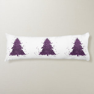Moody Christmas Tree   Dark Plum Purple Splatter Body Pillow