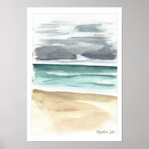 Moody Clouds over the Sea Poster