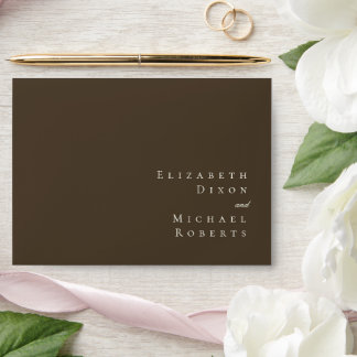 Moody Coffee Minimalist Script Wedding Invitation Envelope