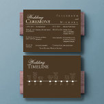Moody Coffee Minimalist Wedding Program Timeline<br><div class="desc">Moody Coffee Minimalist Wedding Program Timeline Guide your guests through your ceremony with this striking Moody Coffee Minimalist Wedding Program. Designed to blend sophisticated, dark chic style with clear, functional communication. The deep Coffee Romance background creates a luxurious, high-contrast canvas for the crisp Ivory text. The program features a double-sided...</div>