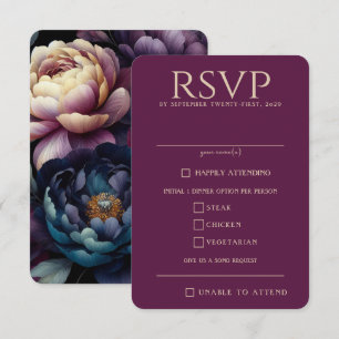 Moody Colourful Floral RSVP Card