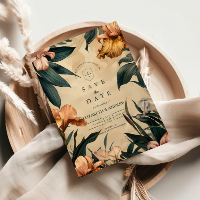 Moody Copper Botanical Wedding Save The Date (Creator Uploaded)