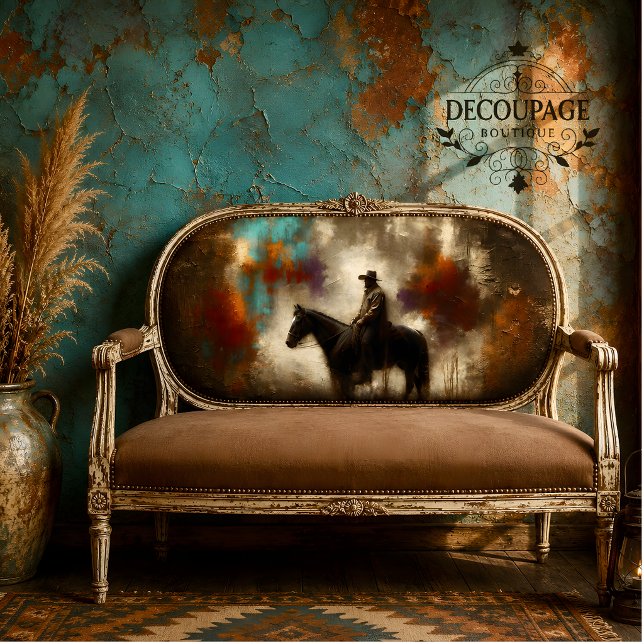 Moody Cowboy Decoupage Tissue Paper (Moody Cowboy Decoupage Tissue Paper)