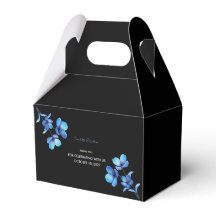 Moody Dark Blue Floral Elopement Favour Box