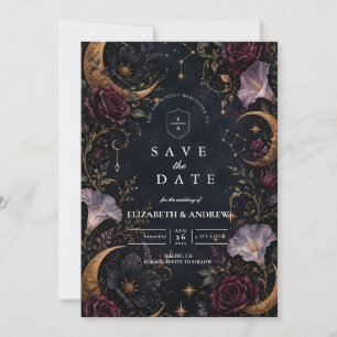 Moody Dark Celestial Wedding Save The Date