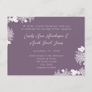 Moody Dark Purple Vintage Wild Flower Bloom Invitation Postcard