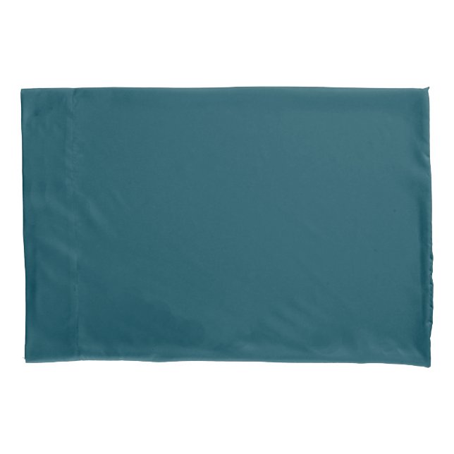 Moody Dark Teal Forest Green Solid Colour Pillowcase (Front)