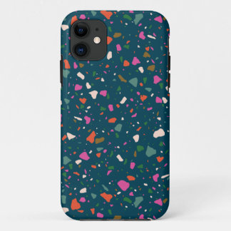 Moody Dark Teal Terrazzo Phone Case