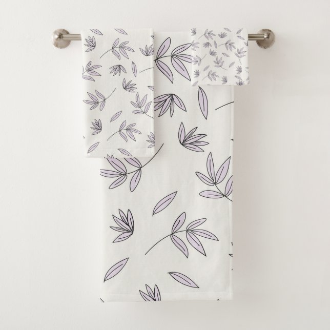Moody Dark Victorian Botanical Floral Pattern Bath Towel Set (Insitu)
