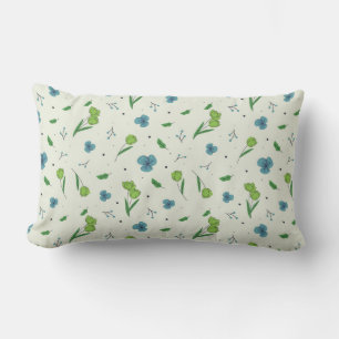 Moody Dark Victorian Botanical Floral Pattern Lumbar Pillow