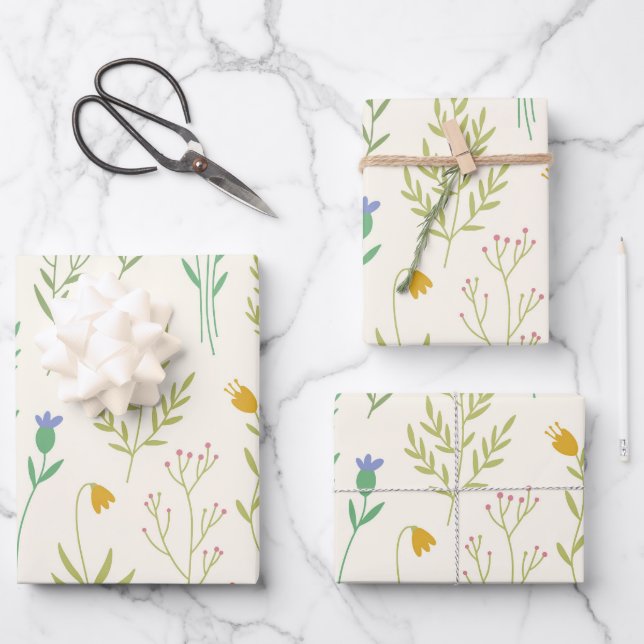 Moody Dark Victorian Botanical Floral Pattern Wrapping Paper Sheet (Front)