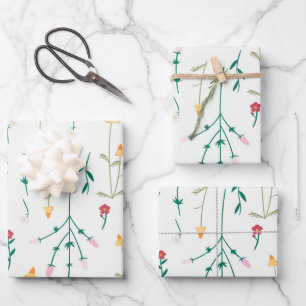 Moody Dark Victorian Botanical Floral Pattern Wrapping Paper Sheet