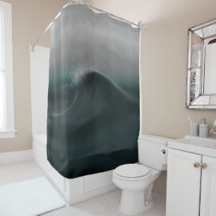 Moody deep green wave in storm
