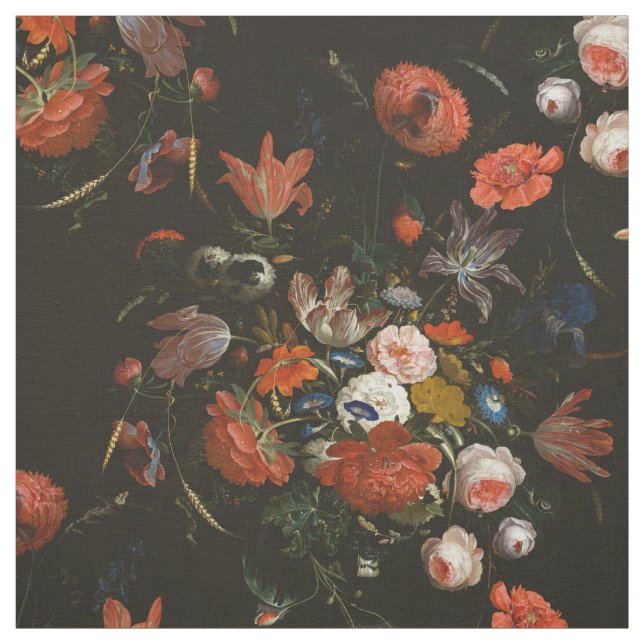Moody Dutch Floral Fabric (Swatch)