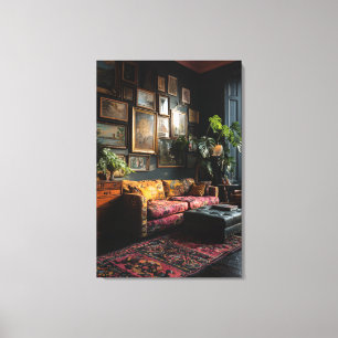 Moody Eclectic Gallery Wall Living Room Canvas Print