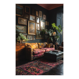 Moody Eclectic Gallery Wall Living Room Photo Print