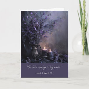 Moody, Elegant Mother's Day Lavender Dark Floral Card