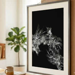 Moody ethereal smoke abstract art poster