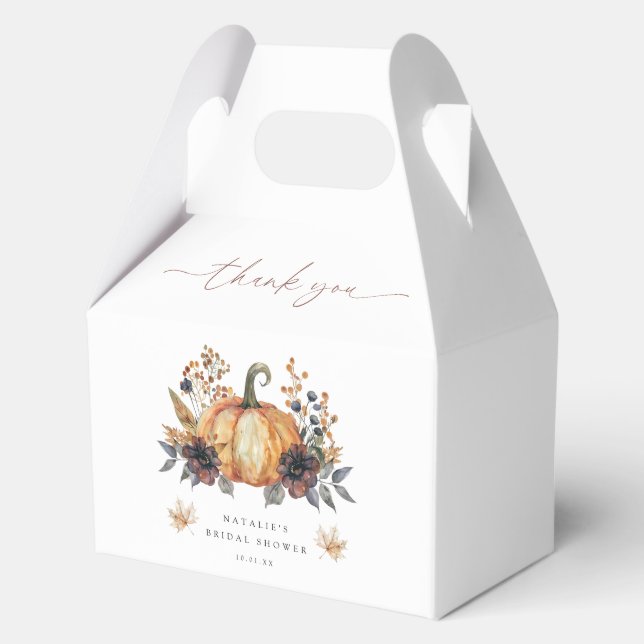 Moody Fall Floral Bridal Shower Favor Box (Front)