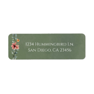 Moody Fall Floral Garland Return Address Label