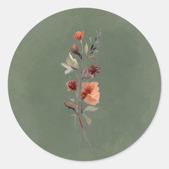 Moody Fall Floral Sprig Sticker (Front)