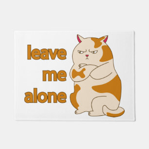 Moody fat cat leave me alone doormat