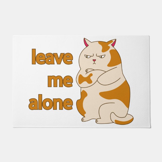 Moody fat cat leave me alone doormat (Front)