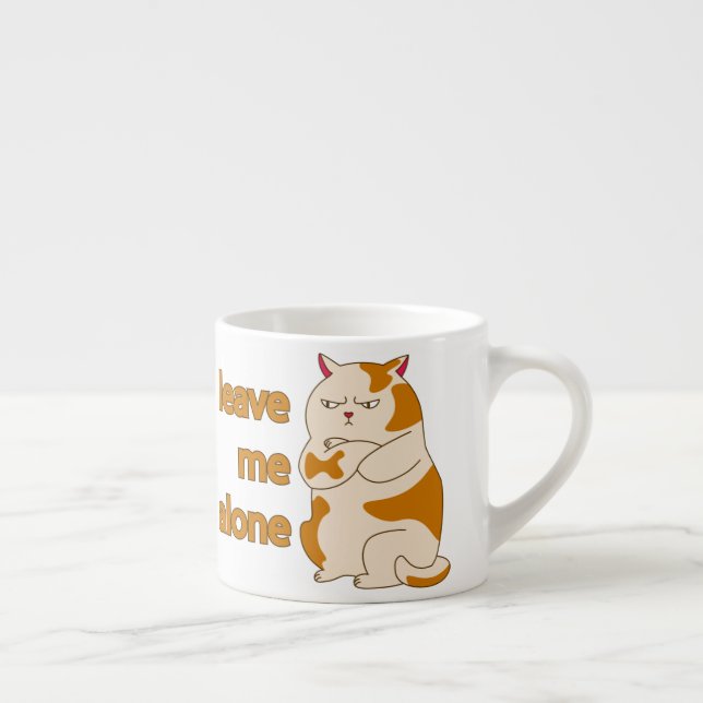 Moody fat cat leave me alone espresso cup (Right)