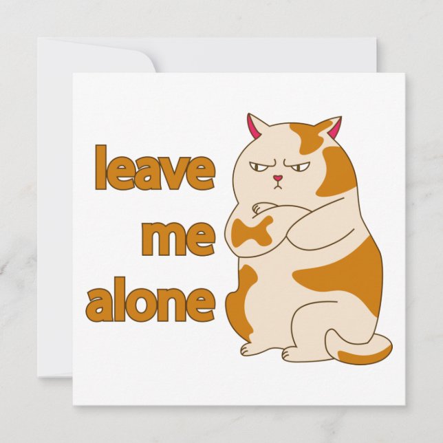 Moody fat cat leave me alone  invitation (Front)