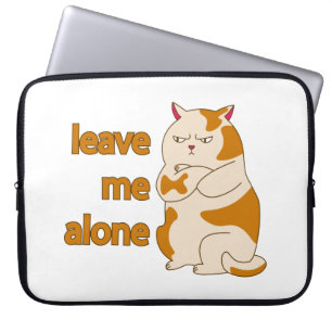 Moody fat cat leave me alone   laptop sleeve