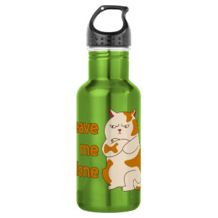 Moody fat cat leave me alone  stainless steel wate 532 ml water bottle