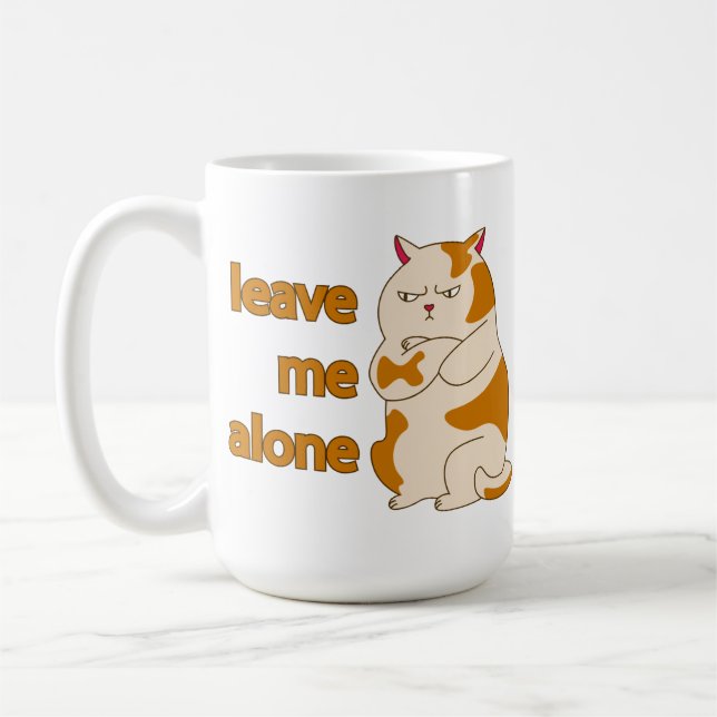 Moody Fat cat me laisse seule tasse de café (Gauche)