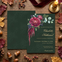 Moody Floral Deep Green Elegant Wedding