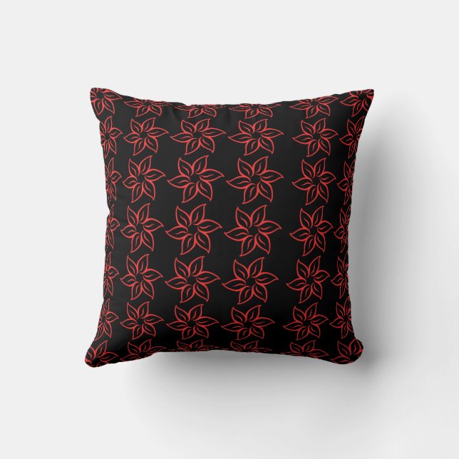 Moody Floral Dreamscape Throw Pillow (Back)