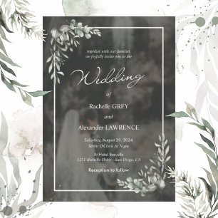 Moody Floral Elegant Eucalyptus Design Wedding  Invitation