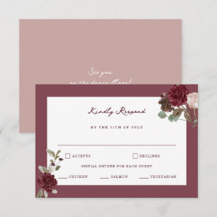Moody Floral Fine Art Wedding RSVP Card