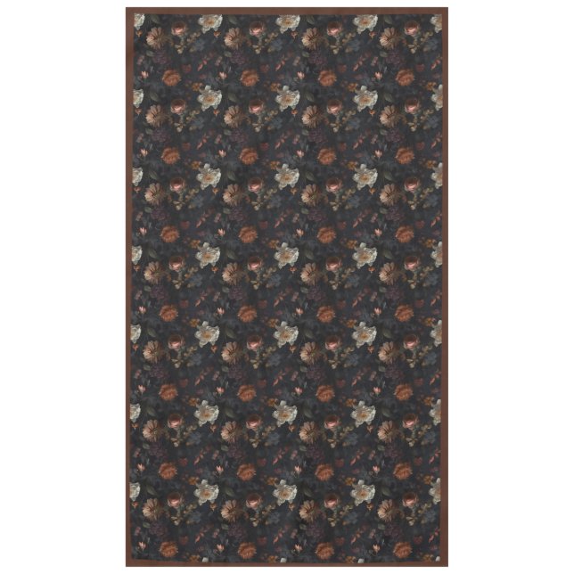 Moody Floral Noir Pattern Tablecloth (Front)
