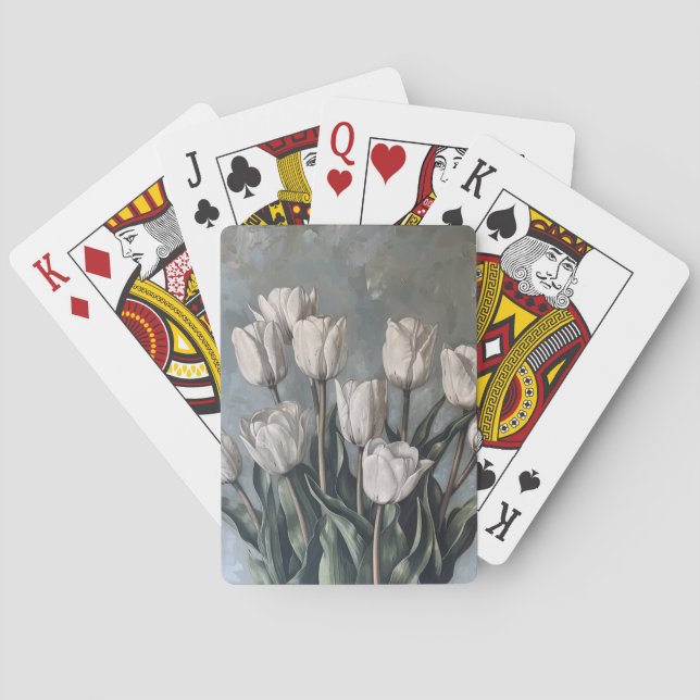 Moody Floral Tulips Playing Cards (Back)