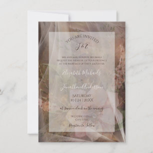 Moody Floral Vellum Wedding Invitation