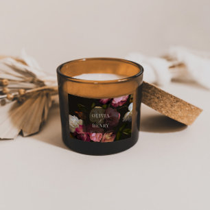 Moody Floral Wedding Dark Romantic Black Burgundy Sticker